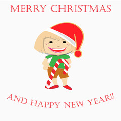 Christmas Illustration over color background