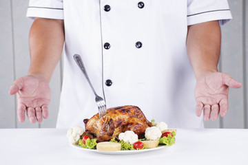 Chef presented Grilled turkey