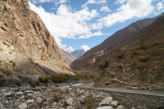 Beautiful mountains and the way to Phandar Lake  Northern Pakist