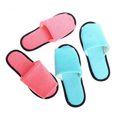 red and blue slippers footwear isolated on white background