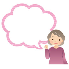 女性　吹き出し　高齢者