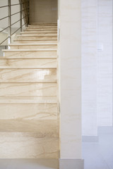 Marble stairs in luxury apartment