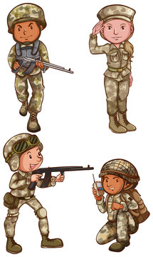 Four brave soldiers