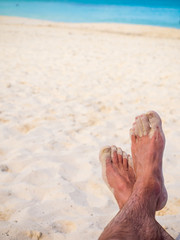 Feet up on holiday