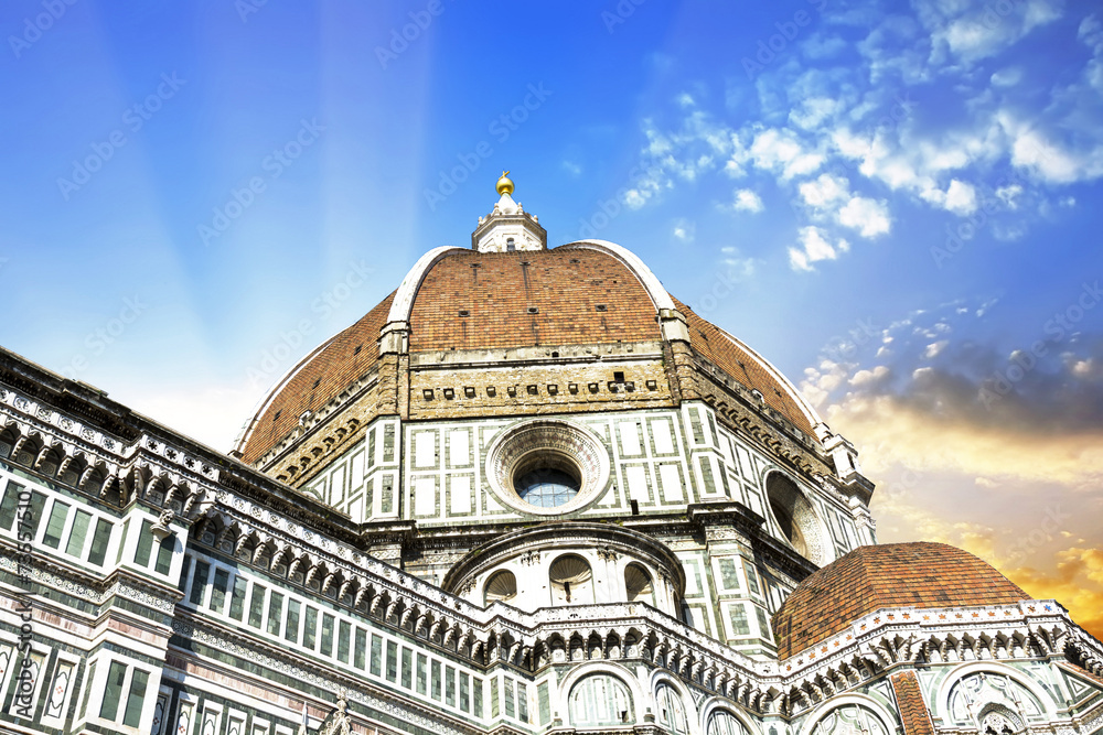 Wall mural Details of Brunelleschi's dome in Florence