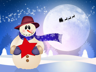 Snowman with star