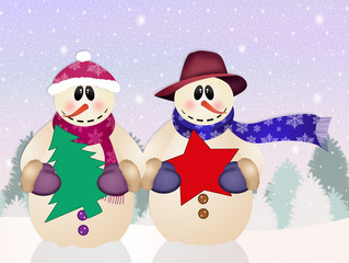 snowman couple