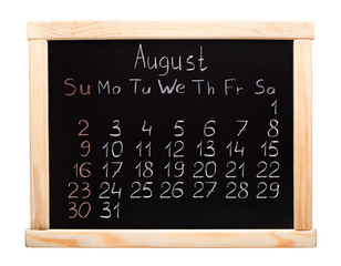 2015 year calendar. August. Week start on sunday