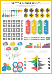 Big pack of data visualization vector infographics