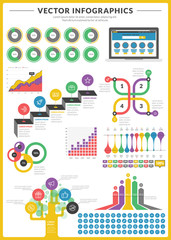Big pack of data visualization vector infographics