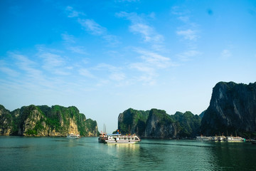 Fototapeta na wymiar Halong Bay in Vietnam. Unesco World Heritage Site.