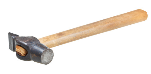 Cross Pein Hammer with round face isolated