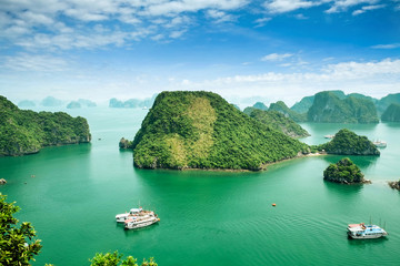 Fototapeta na wymiar Halong Bay in Vietnam. Unesco World Heritage Site.