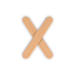 wood ice-cream stick isolated on white background