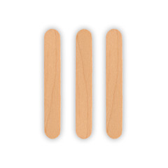 wood ice-cream stick isolated on white background