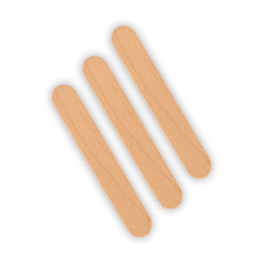 wood ice-cream stick isolated on white background