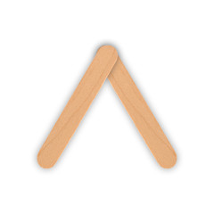 wood ice-cream stick isolated on white background