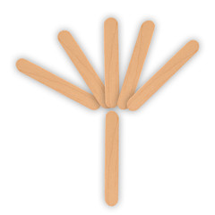 wood ice-cream stick isolated on white background