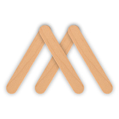 wood ice-cream stick isolated on white background