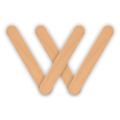 wood ice-cream stick isolated on white background