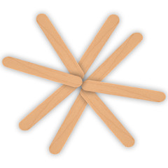 wood ice-cream stick isolated on white background
