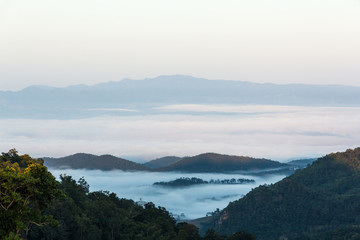 Fototapeta na wymiar fog on mountain