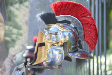 metallic gladiator copper and iron helm