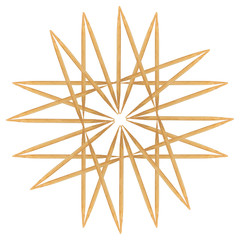 Abstract of Bamboo toothpicks isolated on white background