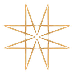 Abstract of Bamboo toothpicks isolated on white background