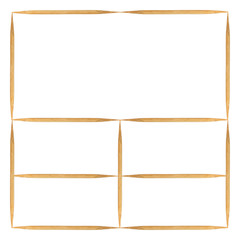 Abstract of Bamboo toothpicks isolated on white background