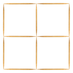 Abstract of Bamboo toothpicks isolated on white background