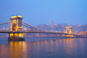 Fototapeta premium Budapest landmarks at night, Hungary