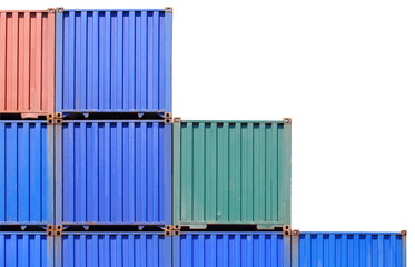 stack of container shipping isolated on a white background