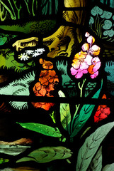 Flowers in stained glass