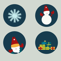Vector Set of  winter icons in flat style
