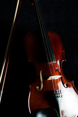 Violin on a black background