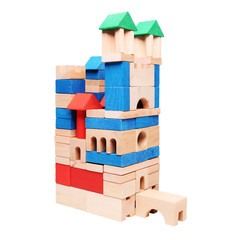castle made of wooden blocks