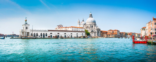 Canal Grande panorama with Santa Maria della Salute, Venice - obrazy, fototapety, plakaty