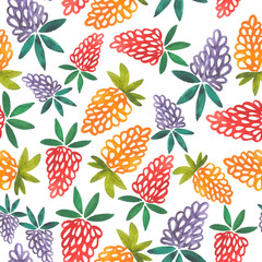 watercolor seamless pattern with berries
