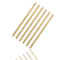 Abstract of round wood stick isolated on white background