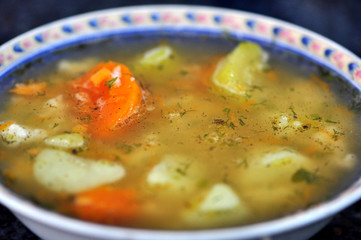 Traditional bowl of soup