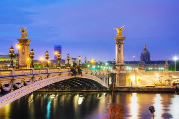 Photo sur Plexiglas Pont Alexandre III Alexander III bridge in Paris