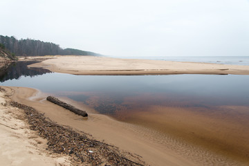 Baltic Sea and foggy morning