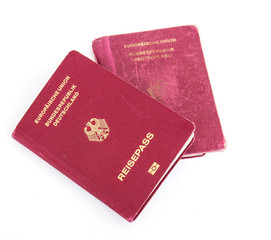 Germany passports and visas isolated on white background