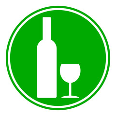 Bottle and glasse button