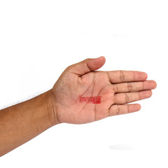 Hand with confidential stamp