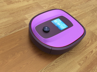 Robot vacuum cleaner moving on flooring