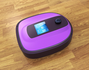 Robot vacuum cleaner moving on flooring