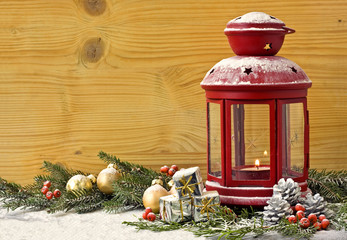 Christmas Lantern with Fir Tree