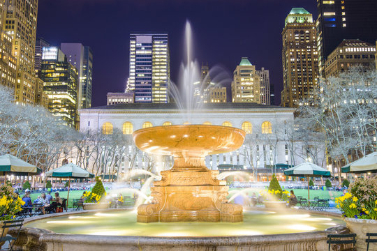 Bryant Park Fountain in New York City